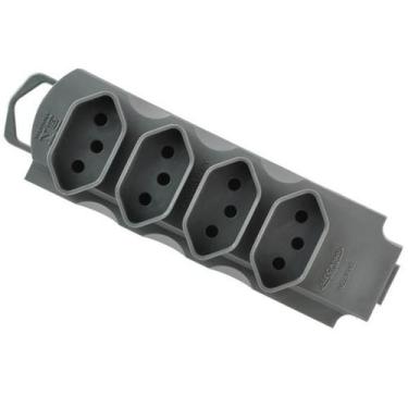 Imagem de Tomada em barra quadrupla 10/20a p/ extensão 2p+t cinza - MECATOOL