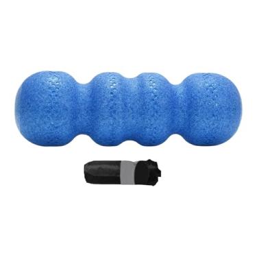 Imagem de Kokiya Rolo de massagem Peanut Ball com bolsa de armazenamento Rolo miofascial leve para massagem na cintura e nas costas para treino na região lombar, Azul 55 Graus
