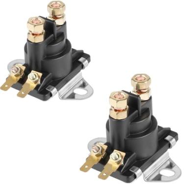 Imagem de Chiffonade 2 peças solenoide de arranque marítimo de metal plástico durável interruptor solenoide de acabamento elétrico para motor de barco MerCruiser