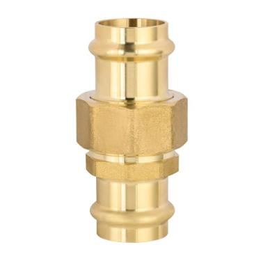 Imagem de 1 pacote GUOFIS acoplamento de união de prensa de latão de 2,5 cm, encaixe de prensa PEX para sistemas de encanamento e conexões de abastecimento de água