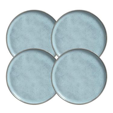 Imagem de Jogo Pratos Sobremesa 21,5Cm 4 Pçs Bio Breeze Azul Cerâmica