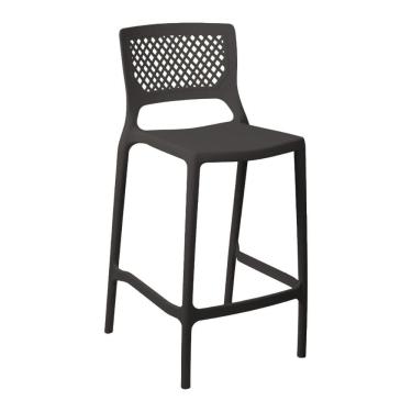 Imagem de Banqueta Alta para Cozinha Grafite Empilhável Vênus em Polipropileno Acrilys