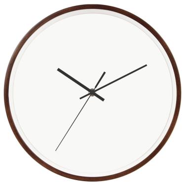Imagem de Relógio de parede com moldura de madeira, quartzo silencioso e sem tique-taque de 30 cm
