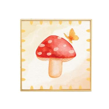 Imagem de Quadro Infantil Cogumelo P - 20×20 cm, Moldura Filete Tendência sem Vidro para Quartos de Bebê e Criança