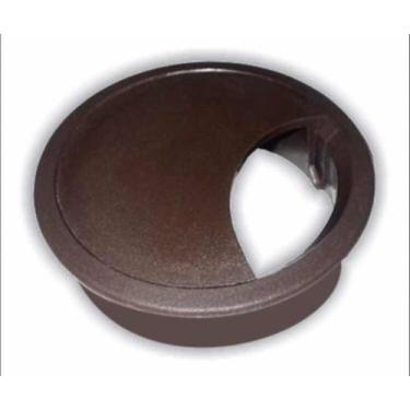 Imagem de Acabamento Passa Fio Mesa Computador Marrom 59mm Kit 04 Pçs - comercia