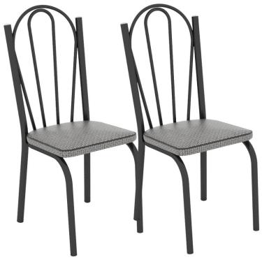 Imagem de Kit 2 Cadeiras Tubular Europa 121 Preto ARTEF