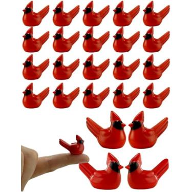 Imagem de OceanCamel 60PCS Mini Red Cardinal Bird Resin Figurines Christmas Tiny Cardinal Charms for Holiday Decor, Garden DIY, Gift Crafting, Cake Toppers, Table Scatter Decorations