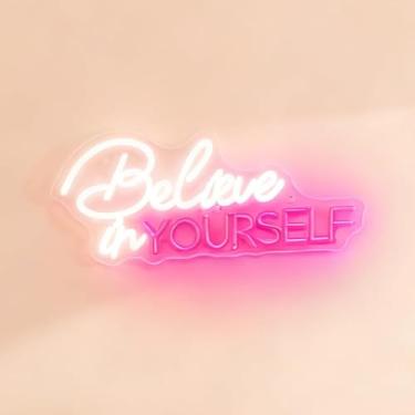 Imagem de Neonawall Neon Sign for Wall Decor Light Up Letters Led Sign Birthday Party Gifts Led Decorative Night Signs Room Decorations Supplies Birthday Party Signs for Home Bedroom Dorm (Believe in Yourself)