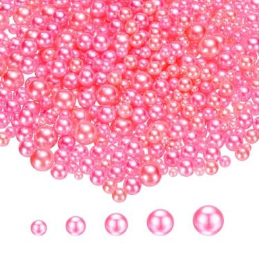 Imagem de PATIKIL 1000 peças de pérolas sem orifícios, mini pérola sintética redonda de 3 mm, 4 mm, 5 mm, 6 mm, 8 mm, para arte, artesanato, joias, preenchimento, vaso de unhas, aniversário, festa de casamento