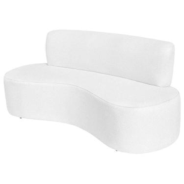 Imagem de Sofá Curvo 3 Lugares Amsterdã 160cm Suede Cor Branco