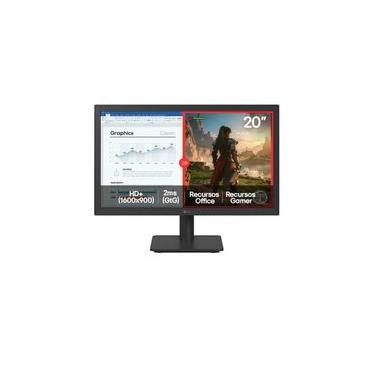 Imagem de Monitor LG LED Home & Office 20U401A-B Tela 20” HD+, LG Switch, Modo leitura e Flicker Safe, HDMI, VGA, 2ms (GtG), 75Hz, Black Stabilizer, Dynamic Act