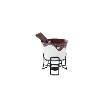 Imagem de Aparelho De Fondue 7 Peças Chocolate Cerâmica Linha Fondue Brinox Branco