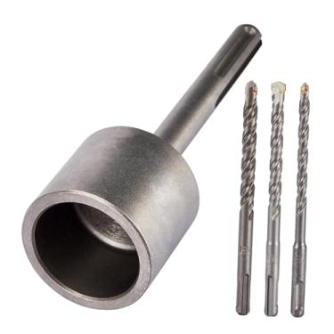 Imagem de oshhni Martelo rotativo para postes com haste SDS, ferramenta de perfuração robusta com cabeça de 2 polegadas de diâmetro, ideal para cercas, pátios e