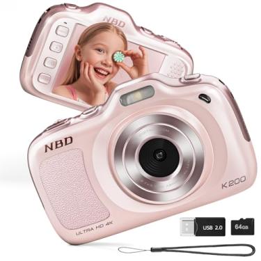 Imagem de NBD Câmeras digitais de 64 MP para fotografia, câmera de ponto e disparo 4K, câmeras compactas de viagem com zoom de 16X, câmera de foco automático para iniciantes, adolescentes, crianças e amantes