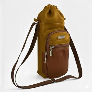 Imagem de Bolsa Térmica (OURO COM MARROM) GALANTE para Garrafa de 2 LITROS em Couro Sintético - Coleção Cores VERÃO 2026