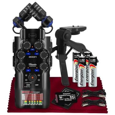 Imagem de Zoom H6studio Handy Recorder, H6 Studio (H6S) Gravação flutuante de 32 bits, pré-amplificadores F-Series, botões de ganho, microfones grandes, interface de áudio USB com micro SD, tripé, baterias para