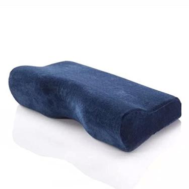 Imagem de SPXMQSS Almofada de pescoço de espuma de memória para dormir de lado, travesseiro ortopédico para dormir nas costas para aliviar dores de pescoço e ombros, travesseiro ergonômico de borboleta para