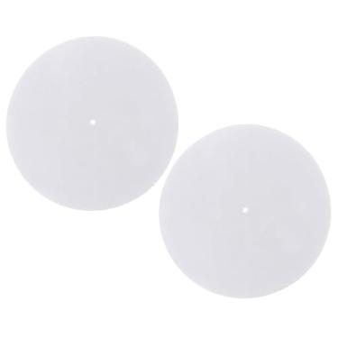 Imagem de 2 peças de tapete giratório de 3 mm de feltro para discos, tapete para toca-discos, tapete de prato para toca-discos, tapete de disco de vinil, equipamento de afinação profissional (branco, 30 cm)