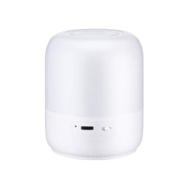 Imagem de Luminária de Lua LED de Mesa, 19cm, USB, 3 Temperaturas de Cor, Branco, Plástico, 233g, Portátil, Toque Sensível