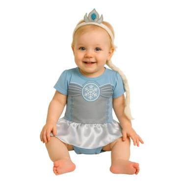 Imagem de Body Tematico Frozen Elsa e Ana com Tiara para Mesversario Menina (Elsa com tiara, G)