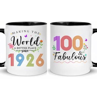 Imagem de Choinn 1926 Presentes de aniversário de 100 anos para mulheres e homens, presente de aniversário de 100 anos, caneca de café para mãe, pai, avô, vovó, ideias de presentes de aniversário de 100 anos
