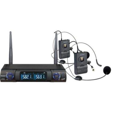 Imagem de Microfone Sem Fio Headset Duplo Karsect Ks248dh Preto