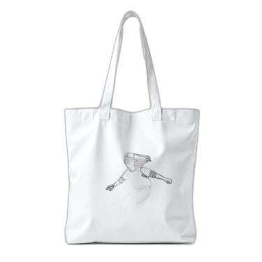 Imagem de Kit 10 Sacola Ecologica Charmosa Reutilizável 38x41.5cm Estampa Garota Skateboarding