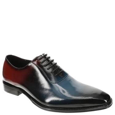 Imagem de Stacy Adams Sapato Oxford masculino Shaffer de bico liso, Azul-marinho multi, 46