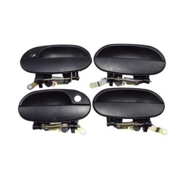 Imagem de Conjunto de 4 maçanetas externas para portas dianteiras e traseiras, esquerda e direita, compatíveis com Hyundai Accent 1995-1999 (códigos: 82660-22000, 82650-22000, 83660-22000).