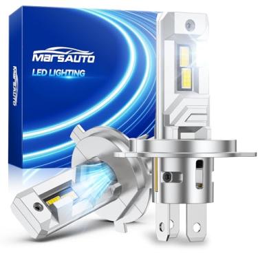 Imagem de Marsauto Lâmpadas H4 34.000LM 800% mais brilhante, farol de neblina 9003 H4 com plug-n-Play, luz de esportes motorizados sem fio 9003 para veículos off-road UTV ATV, IP67, pacote com 2