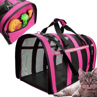 Imagem de Bolsa Transporte Pet Gato Cachorro Animais Estimaçao Faixa Refletiva Segura Passeio Viagem Caminhada Confortavel