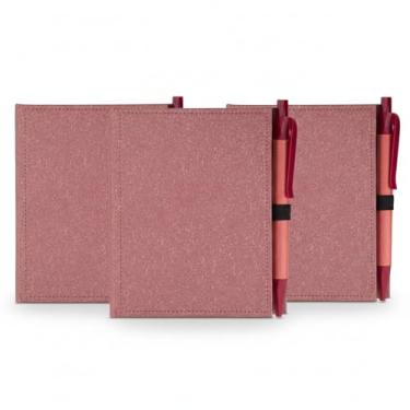 Imagem de Bloco de Anotações em Papelão Reciclado com Capa Dura, 100 Folhas Brancas, Sticky Notes e Caneta em Papel Reciclado (3, Verde)