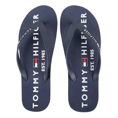 Imagem de Chinelo Tommy Hilfiger Masculino Rubber Strip Simon 34R Vermelho/ Marinho-Masculino
