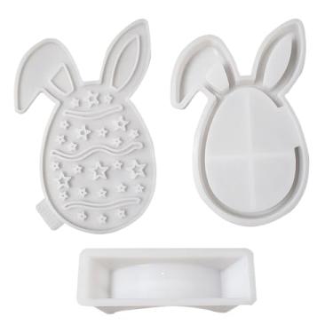 Imagem de Molde de Coelho da Páscoa | Arte de Ornamentos de Fundição com Resina Epóxi para Ovos de Coelho - Moldes De Resina Epóxi | Para Centro De Mesa Decoração De Casamentos Festas E Lar