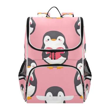 Imagem de Cute Penguins Hearts Pink Girls Backpack for Kids Daypack Back to School Bags Kawaii Monster Book Bag Toddler Elementary Backpack for Boys