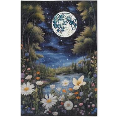 Imagem de Quebra-cabeças personalizados de flores silvestres para jardim enluarado 1000 peças de arte de brinquedo para adultos, presentes de festa de elefante branco, 75 x 50 cm