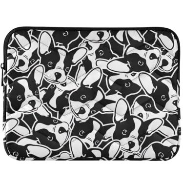 Imagem de Capa protetora para notebook de cachorro preto branco buldogue francês capa para notebook linda capa universal para laptop de 13 polegadas 14 polegadas