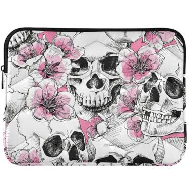 Imagem de Capa divertida para notebook com flores de caveira rosa para MacBook Air 13 polegadas, acessórios de computador universais de 13 a 14 polegadas
