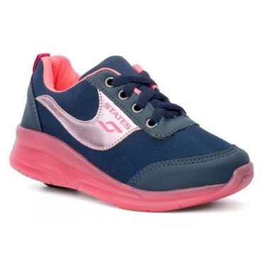 Imagem de Tênis Botinho Meninas Rodinha Removível Patins Marinho Pink - Botinho 