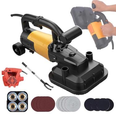 Imagem de KKSOUFX Lixadeira De Concreto De 3800w Com 4 CabeçAs, Lixadeira EléTrica Para Concreto (3 Discos), Aplainamento De Paredes A 90°, 6 ConfiguraçõEs De Velocidade Para Cimento, Azulejo E MáRmore