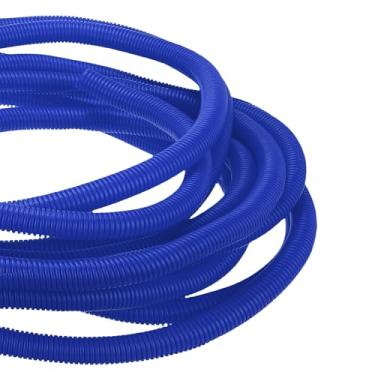 Imagem de DMiotech Tubo dividido de tear de arame de 15,2 m, protetores de cabo de conduíte flexível para animais de estimação para escritório, casa, jardim, azul