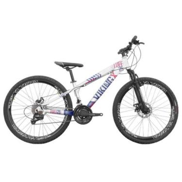 Imagem de Bicicleta Aro 26 Viking TuffX25 Freeride Freio a Disco 21V, Prata, Azu