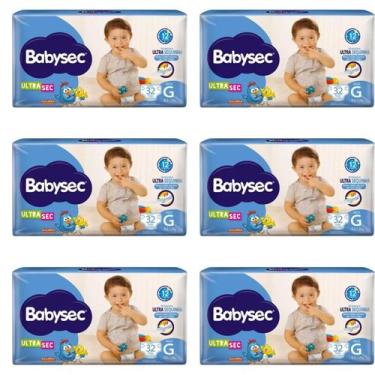 Imagem de KIT 6 Fraldas BabySec Ultra Mega Tamanho G 32 Unidades
