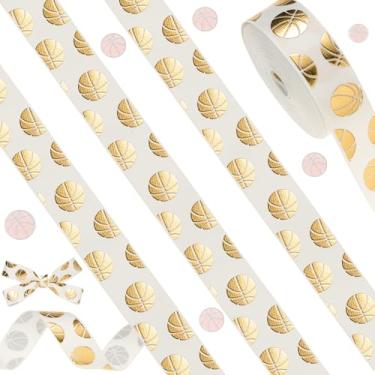 Imagem de Giegxin Fita de basquete de 10 metros de 1,7 cm (7/20.3 cm) fita dourada metálica com fio fita esportiva torcida faça você mesmo artesanato fitas de tecido decorações de festa de gorgorão para