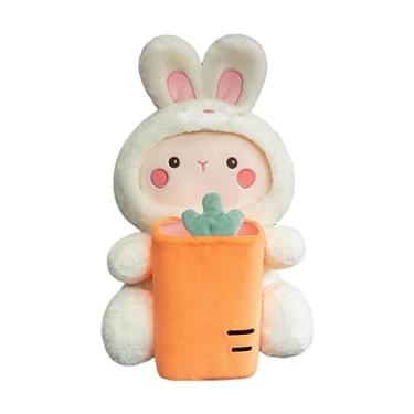 Imagem de Mqetly Caixa de Lenços de Papel Macia para Carro, Porta-lenços, Lixeira, Brinquedos Fofos, Sacos de Lixo, Alças Elásticas Universais, Lixeira, Coelho