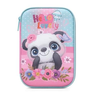 Imagem de Estojo Infantil 3D em EVA Unissex com 3 Compartimentos – Estojo Escolar Grande para Lápis, Canetas e Acessórios | Porta-Canetas Fofo Resistente, Volta às Aulas (Panda)