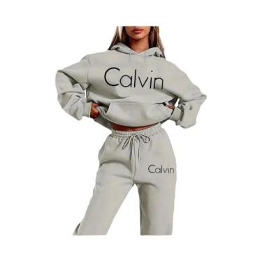 Imagem de Conjunto De Moletom Feminino Com Estampa De Letras, Duas Peças, Moda, 