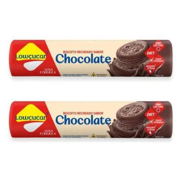 Imagem de Kit 2 Biscoito Recheado Chocolate Zero Lactose Lowçucar 120g