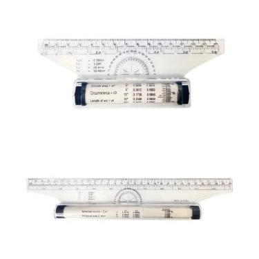 Imagem de Conjunto De Réguas Plásticas Multifuncionais Para Desenho, Medição E E