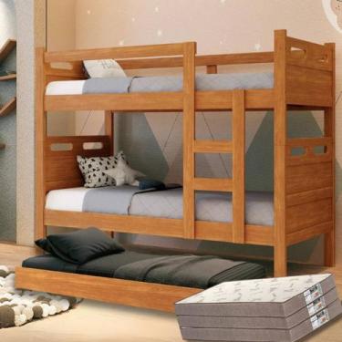 Imagem de Treliche Beliche com Cama Auxiliar e 03 Colchões D33 Gold Triliche - B